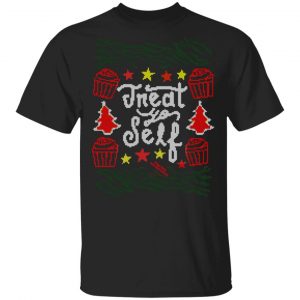 Parks and Recreation Treat Yo Self Ugly Christmas T-Shirts Parks and Recreation