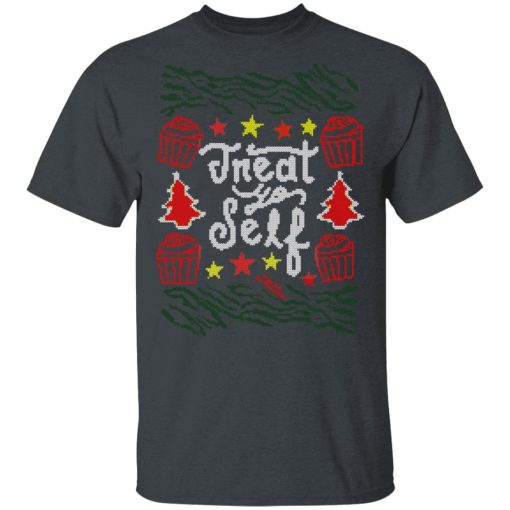 Parks and Recreation Treat Yo Self Ugly Christmas T-Shirts 2