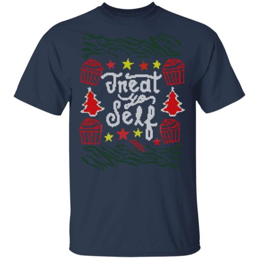 Parks and Recreation Treat Yo Self Ugly Christmas T-Shirts 3