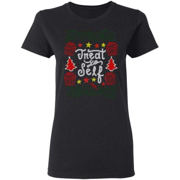 Parks and Recreation Treat Yo Self Ugly Christmas T-Shirts Parks and Recreation 7