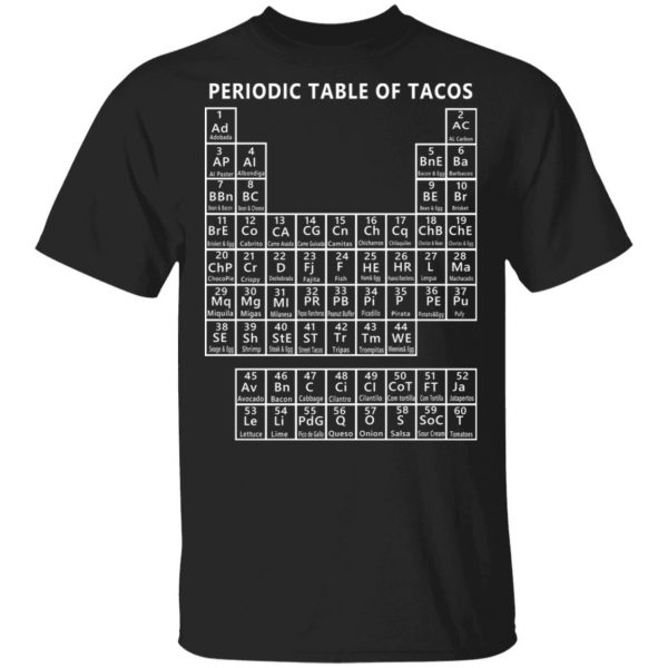 Periodic Table Of Tacos Shirt Hot Products 3