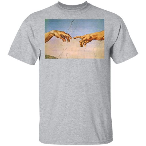 Michelangelo's Creation Of Adam Hands Shirt 3