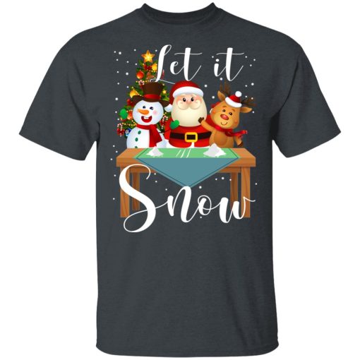 Santa Claus Reindeer Snowman Cocaine Let It Snow T-Shirts - Image 2