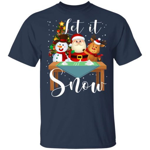 Santa Claus Reindeer Snowman Cocaine Let It Snow T-Shirts - Image 3