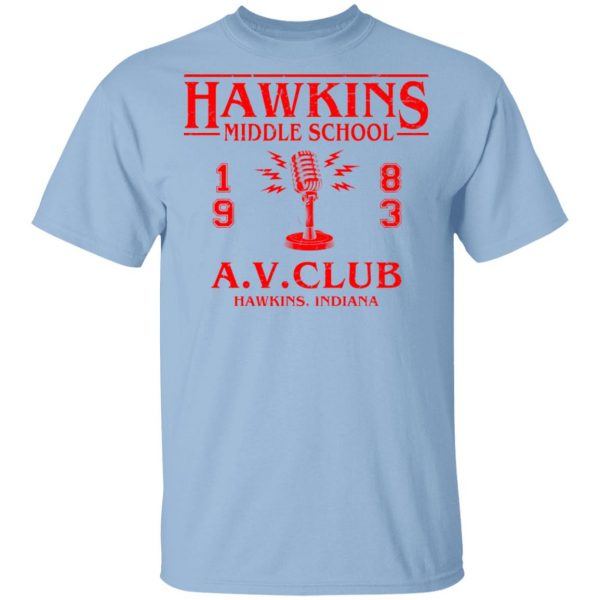 Hawkins Middle Schools 1983 A.V. Club Shirt 1