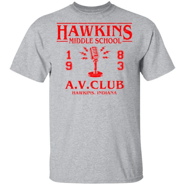 Hawkins Middle Schools 1983 A.V. Club Shirt 3