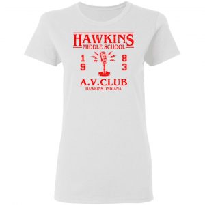Hawkins Middle Schools 1983 A.V. Club Shirt 16