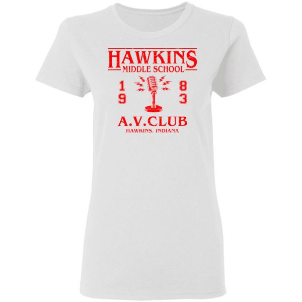Hawkins Middle Schools 1983 A.V. Club Shirt 5