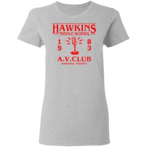 Hawkins Middle Schools 1983 A.V. Club Shirt 17