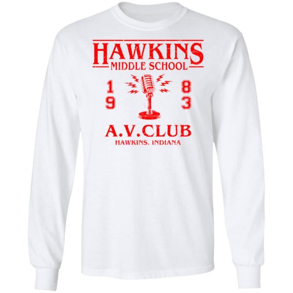 Hawkins Middle Schools 1983 A.V. Club Shirt 8