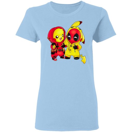 Baby Pokemon Pikachu And Deadpool Shirt - Image 4