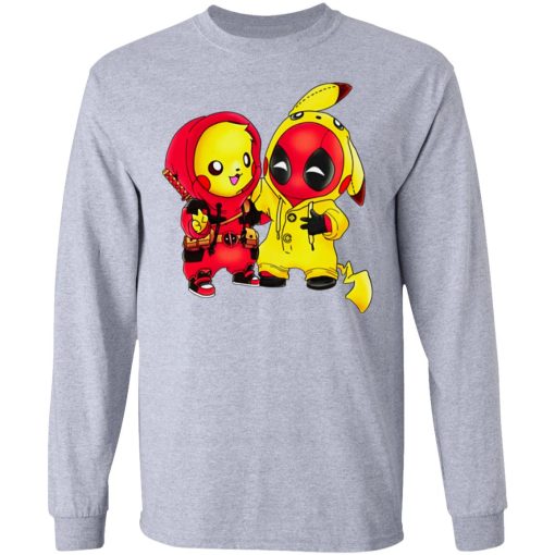 Baby Pokemon Pikachu And Deadpool Shirt - Image 7