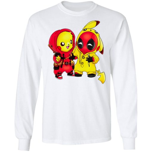 Baby Pokemon Pikachu And Deadpool Shirt - Image 8