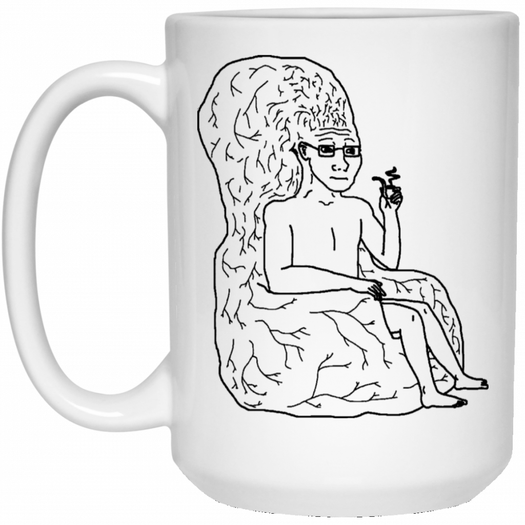 Big Brain Wojak, Brain Wojak, Big Brain Wojack Meme Mug