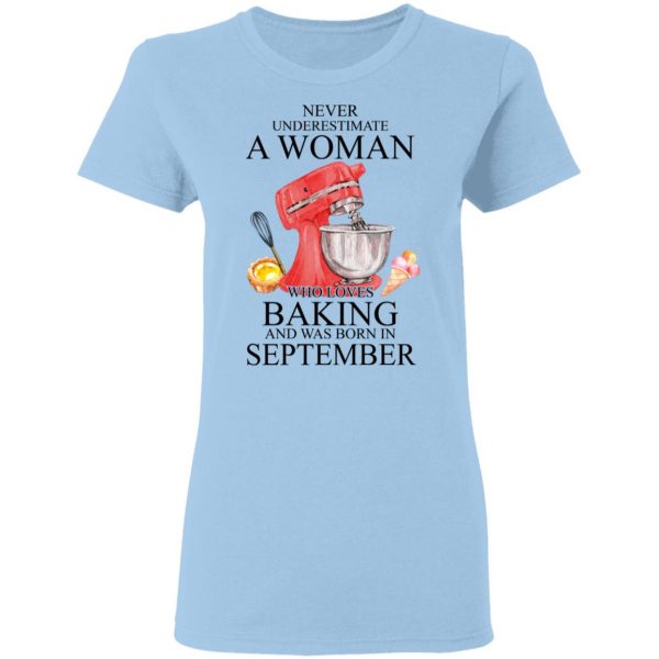 A Woman Who Loves Baking And Was Born In September Shirt 4