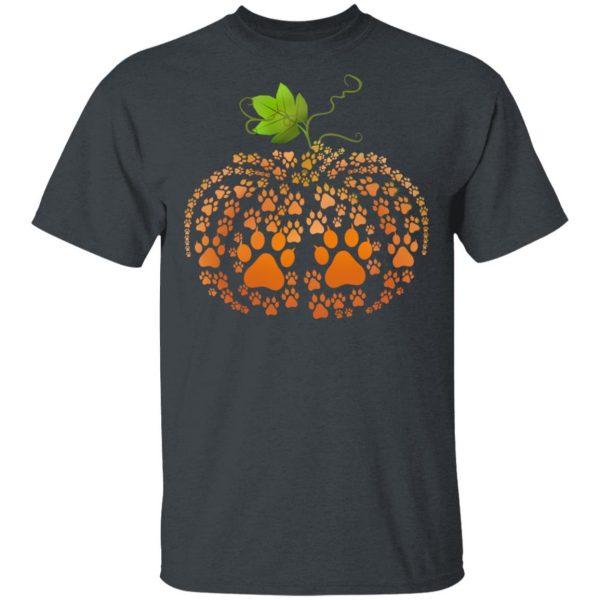 Cat Paw Print Pumpkin Halloween T-Shirts 2