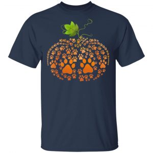 Cat Paw Print Pumpkin Halloween T-Shirts 15