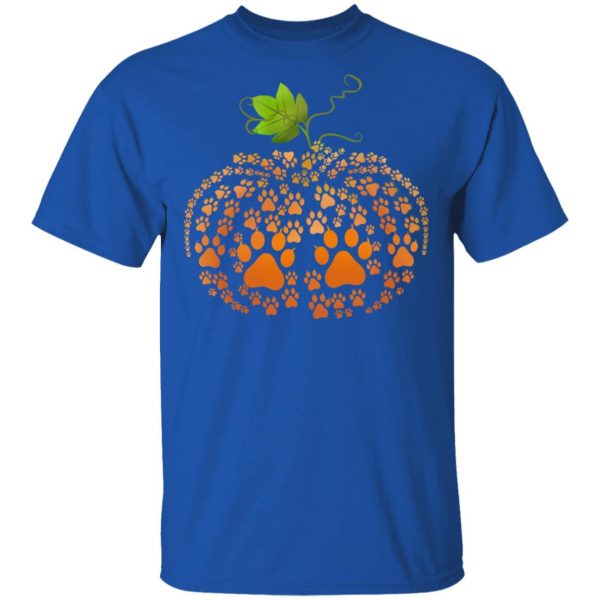 Cat Paw Print Pumpkin Halloween T-Shirts 4