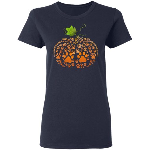 Cat Paw Print Pumpkin Halloween T-Shirts 7