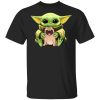 Baby Yoda Hug Pug Dog T-Shirts