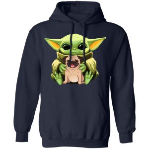 Baby Yoda Hug Pug Dog T-Shirts 23
