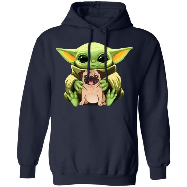 Baby Yoda Hug Pug Dog T-Shirts 11