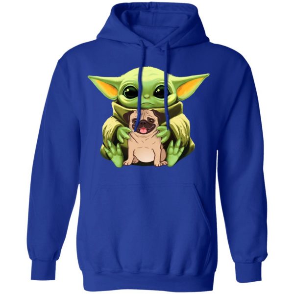 Baby Yoda Hug Pug Dog T-Shirts 13