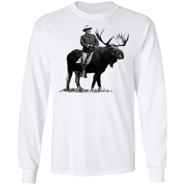 Teddy Roosevelt Riding A Bull Moose T-Shirts 3