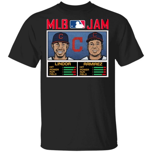 MLB Jam Indians Lindor And Ramirez T-Shirts 1
