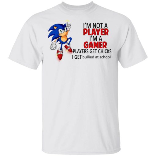 I'm Not Player I'm A Gamer Players Get Chicks I Get Bullied At School T-Shirts 2