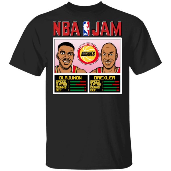 NBA Jam Rockets Olajuwon And Drexler T-Shirts 1