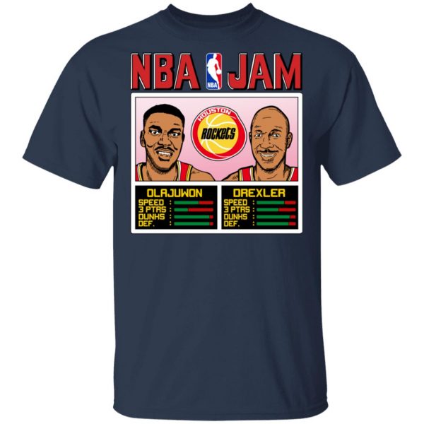 NBA Jam Rockets Olajuwon And Drexler T-Shirts 2