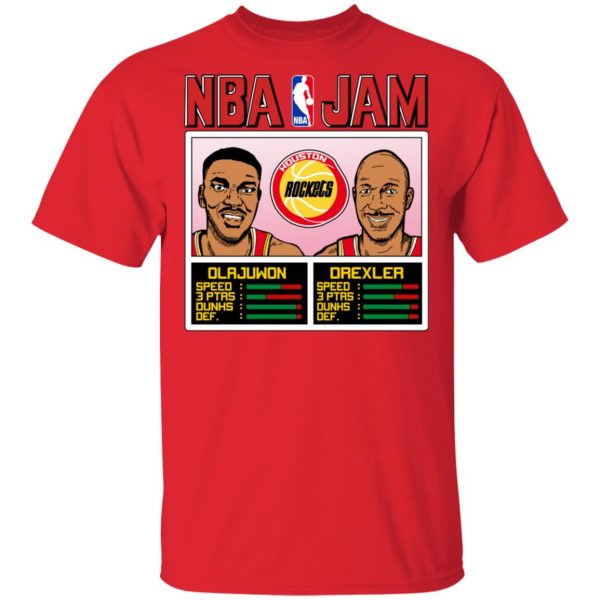 NBA Jam Rockets Olajuwon And Drexler T-Shirts 3