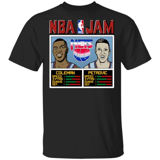 NBA Jam Nets Coleman And Petrovic T-Shirts 1