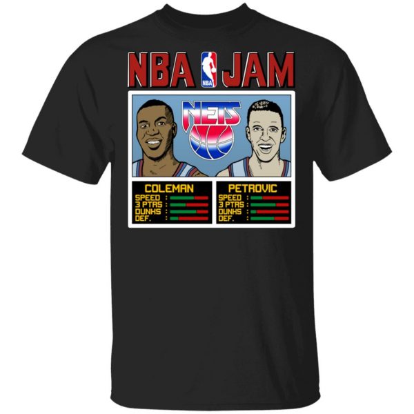 NBA Jam Nets Coleman And Petrovic T-Shirts Apparel 3