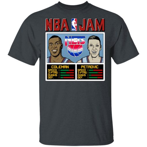 NBA Jam Nets Coleman And Petrovic T-Shirts 2