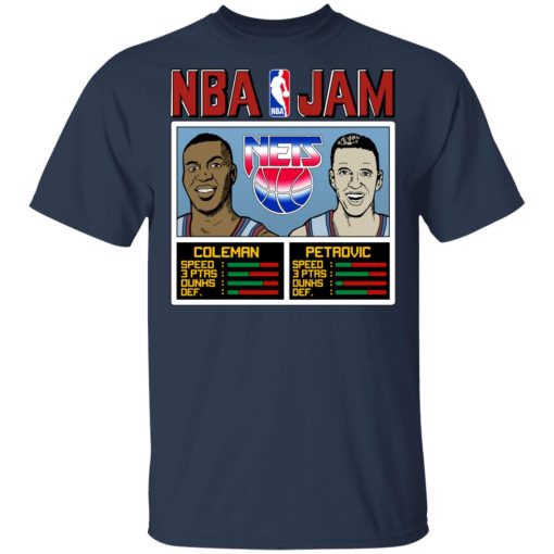 NBA Jam Nets Coleman And Petrovic T-Shirts 3