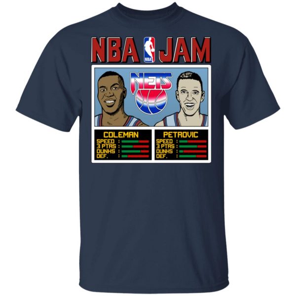 NBA Jam Nets Coleman And Petrovic T-Shirts NBA 5