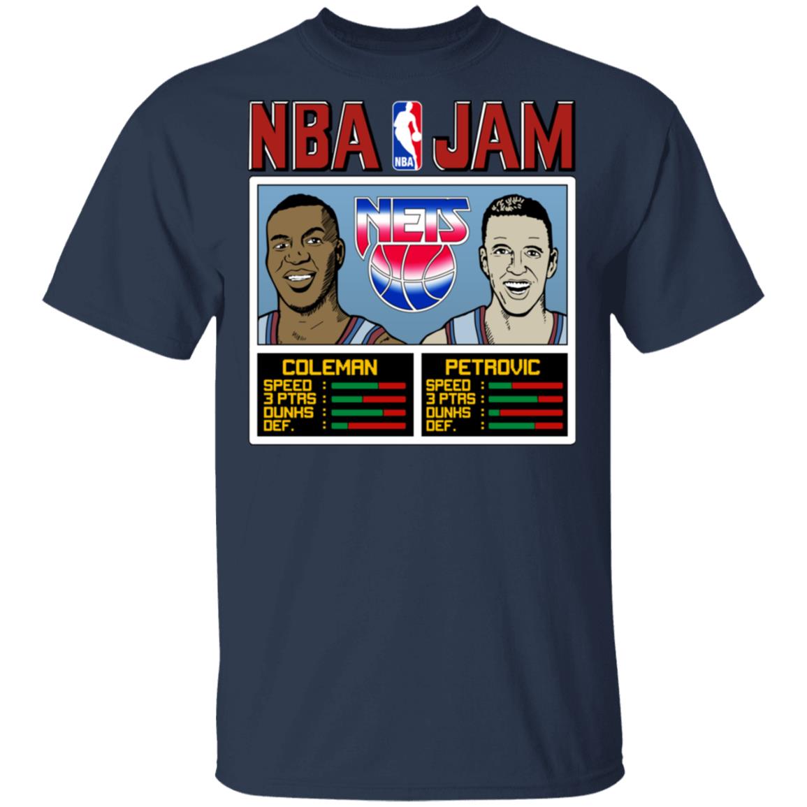 NBA Jam Nets Coleman And Petrovic Hoodies, Sweatshirt