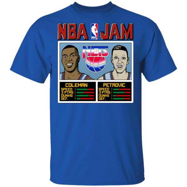 NBA Jam Nets Coleman And Petrovic T-Shirts Apparel 6