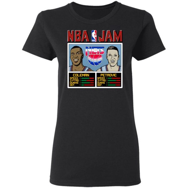 NBA Jam Nets Coleman And Petrovic T-Shirts Apparel 7