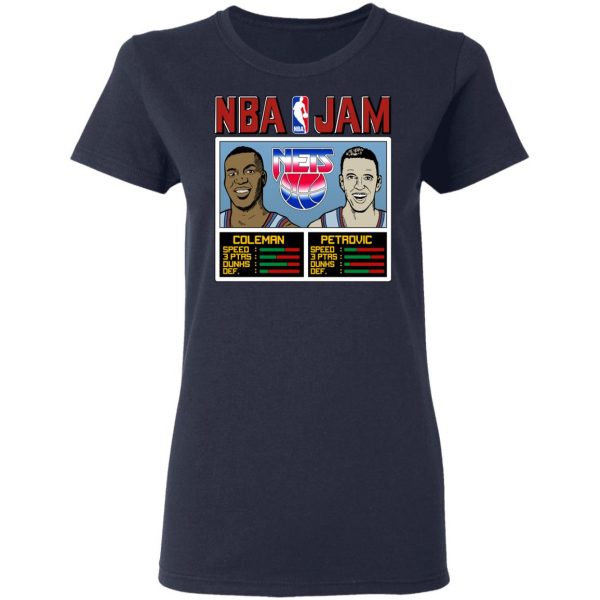 NBA Jam Nets Coleman And Petrovic T-Shirts Apparel 8
