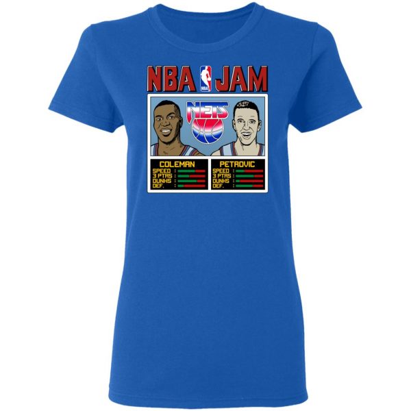 NBA Jam Nets Coleman And Petrovic T-Shirts Apparel 9