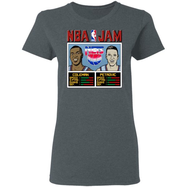 NBA Jam Nets Coleman And Petrovic T-Shirts Apparel 10