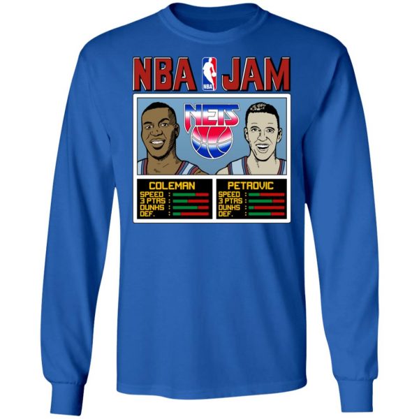 NBA Jam Nets Coleman And Petrovic T-Shirts Apparel 11