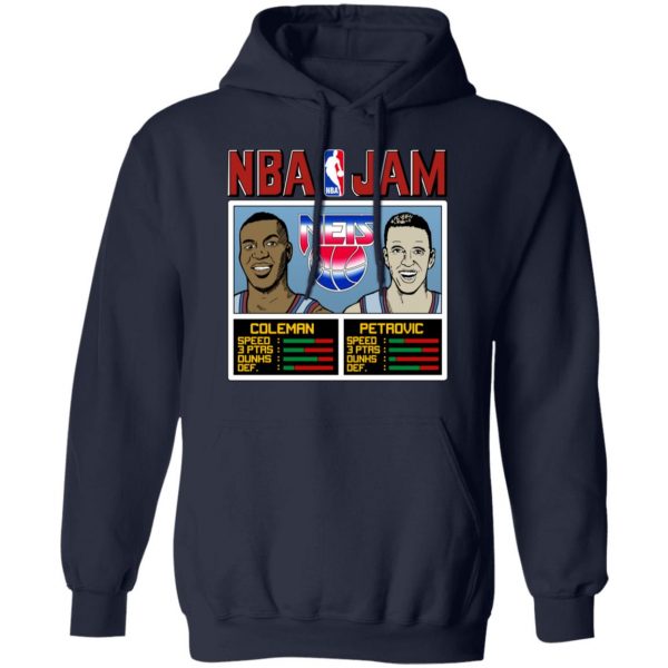 NBA Jam Nets Coleman And Petrovic T-Shirts Apparel 13