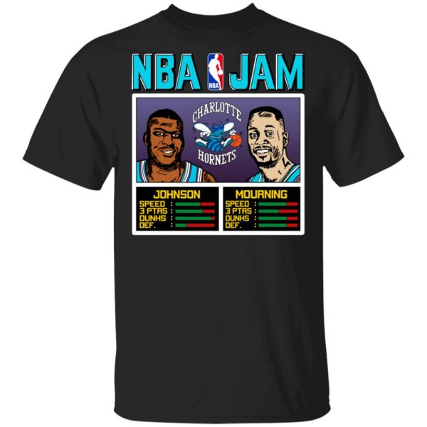 NBA Jam Hornets Johnson And Mourning T-Shirts Apparel 3
