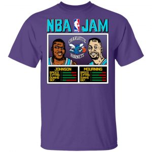 NBA Jam Hornets Johnson And Mourning T-Shirts Sports 2