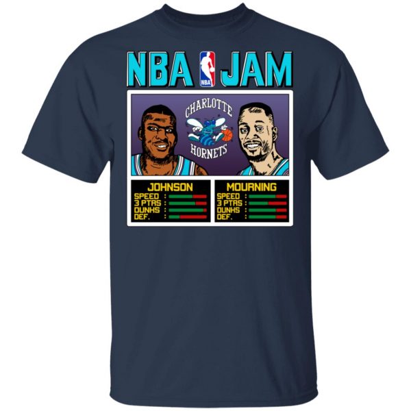 NBA Jam Hornets Johnson And Mourning T-Shirts Apparel 6