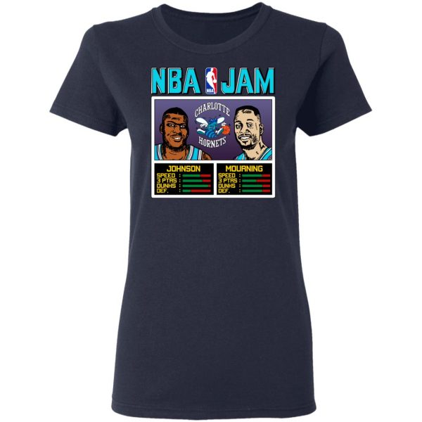 NBA Jam Hornets Johnson And Mourning T-Shirts Apparel 8